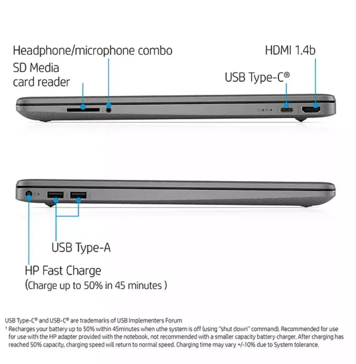 HP Laptop 15s-fq0006na - Intel Quad-Core 8GB RAM 128GB SSD