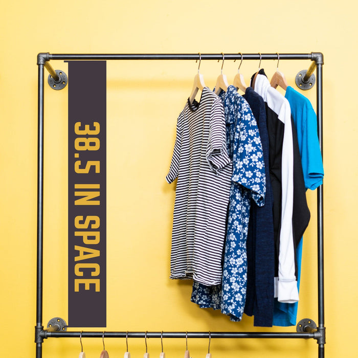 Industrial Steel Freestanding Double Hung Clothing Rack