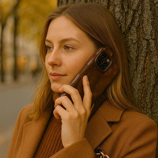iPhone hoesje Bubble - donkerbruin