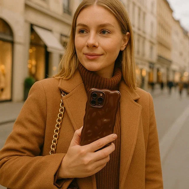 iPhone hoesje Bubble - donkerbruin