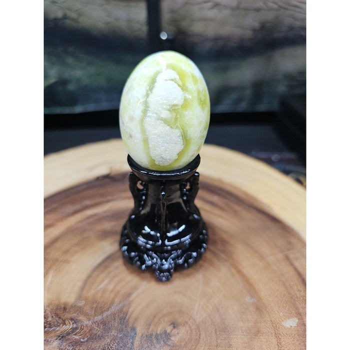 Lantian Jade Crystal Egg with Stand