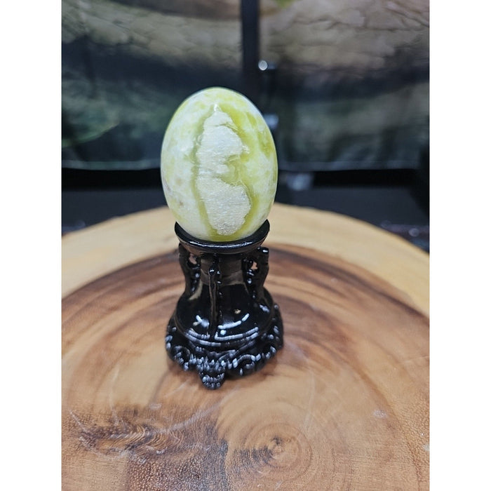 Lantian Jade Crystal Egg with Stand