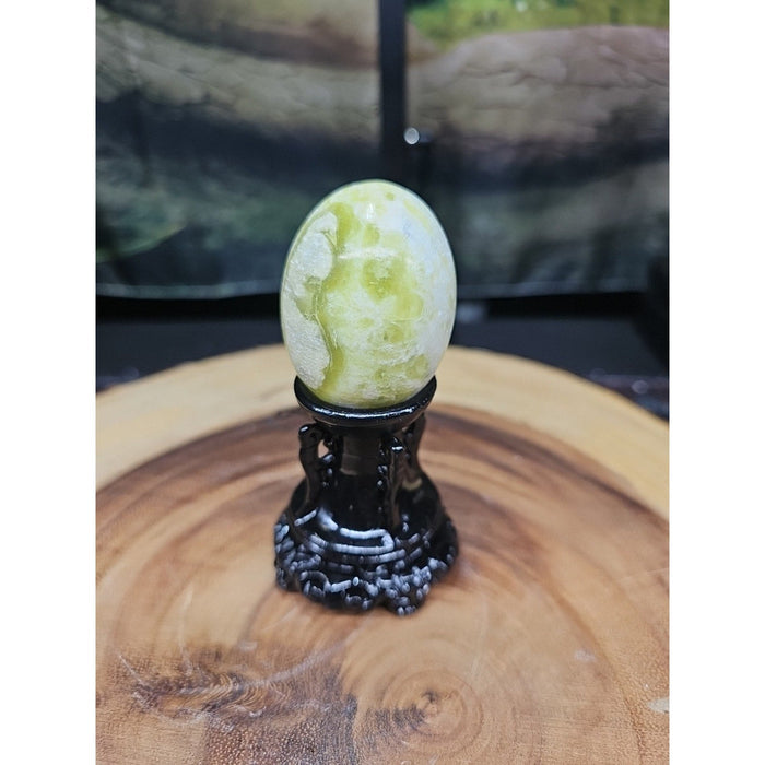 Lantian Jade Crystal Egg with Stand