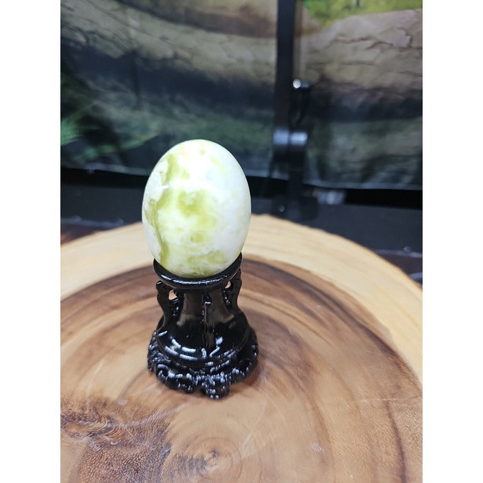 Lantian Jade Crystal Egg with Stand