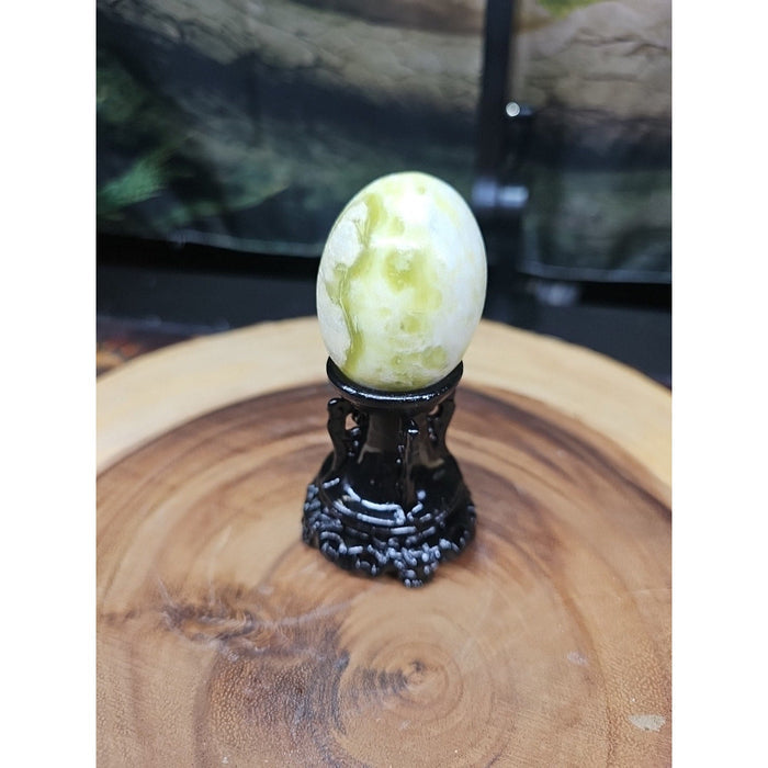 Lantian Jade Crystal Egg with Stand