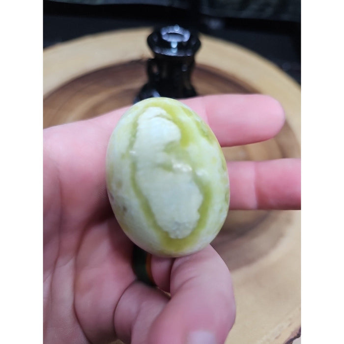 Lantian Jade Crystal Egg with Stand