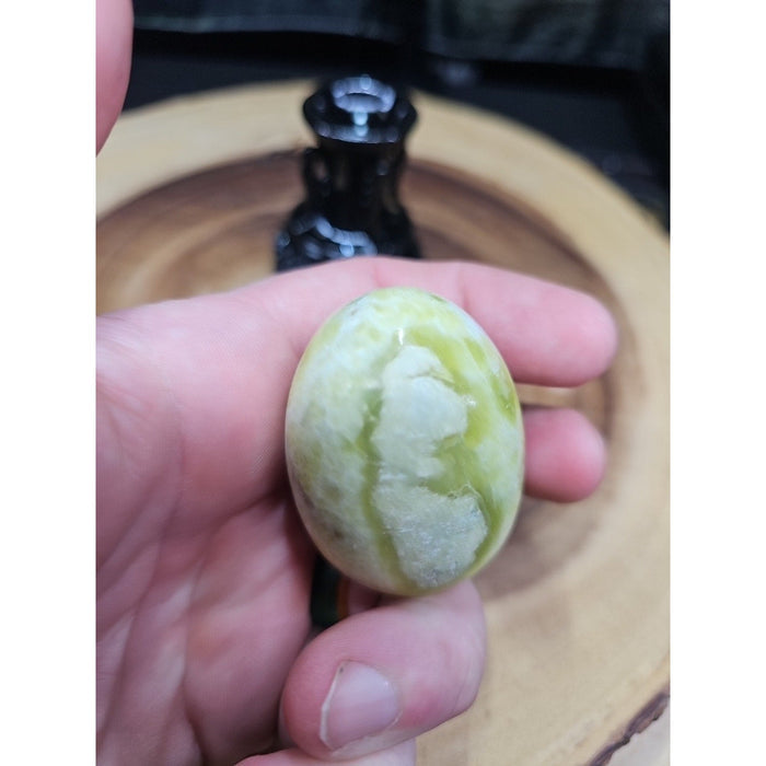 Lantian Jade Crystal Egg with Stand