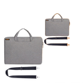 Laptop Sleeve with Shoulder Strap Water Resistant Grey