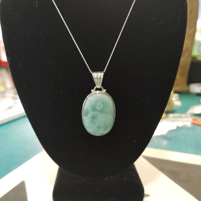 Larimar Large Oval Pendant