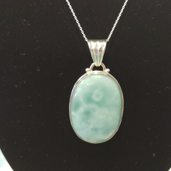 Larimar Large Oval Pendant
