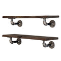 Live Edge Wood Shelf with L-Shaped Pipe Brackets (2-Pack)