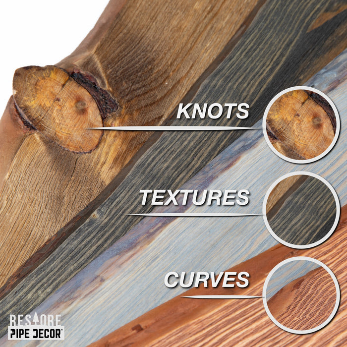 Live Edge Wood Shelf with L-Shaped Pipe Brackets (2-Pack)