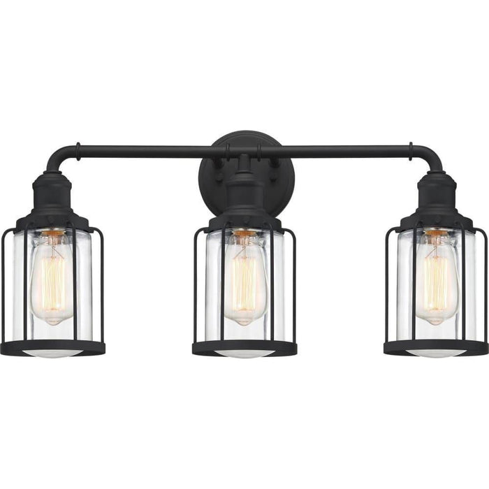 Earth black vanity light, by Quoizel, for bathroom