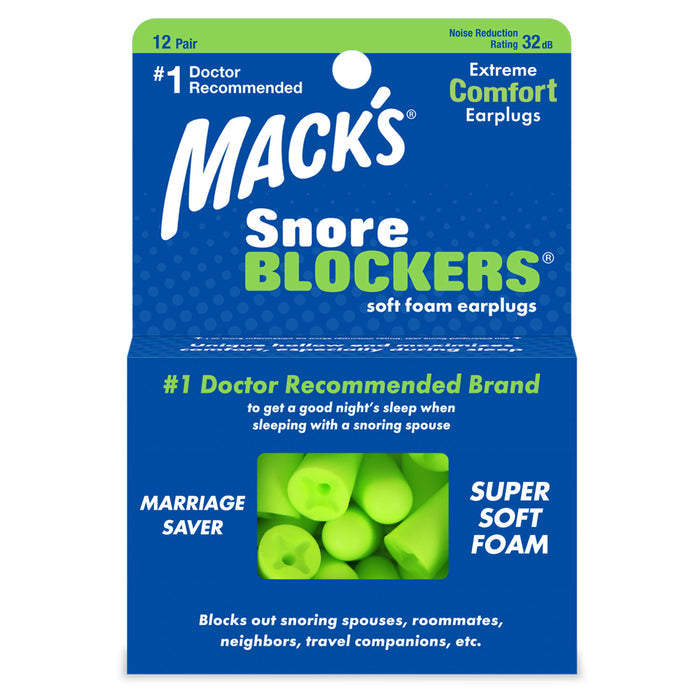 Macks SnoreBlockers™ Soft Foam Ear Plugs (NRR 32 | 12 Pairs)