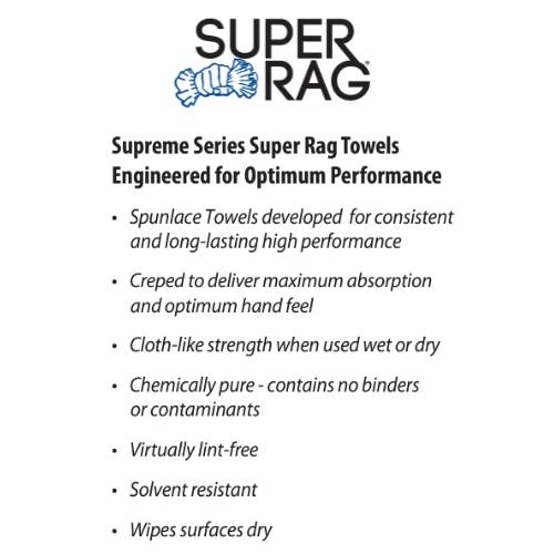 MDI Super Rag 95102 Blue Lint Free Towel, 250 pc, 16 x 13 in -95102---Eagle National Supply