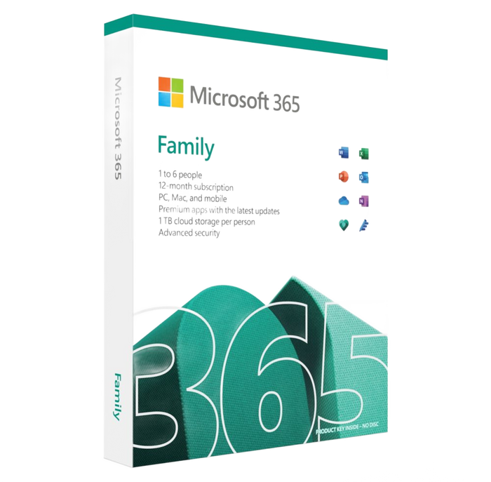Microsoft Office 365 Family - Six Users Five Devices 1TB
