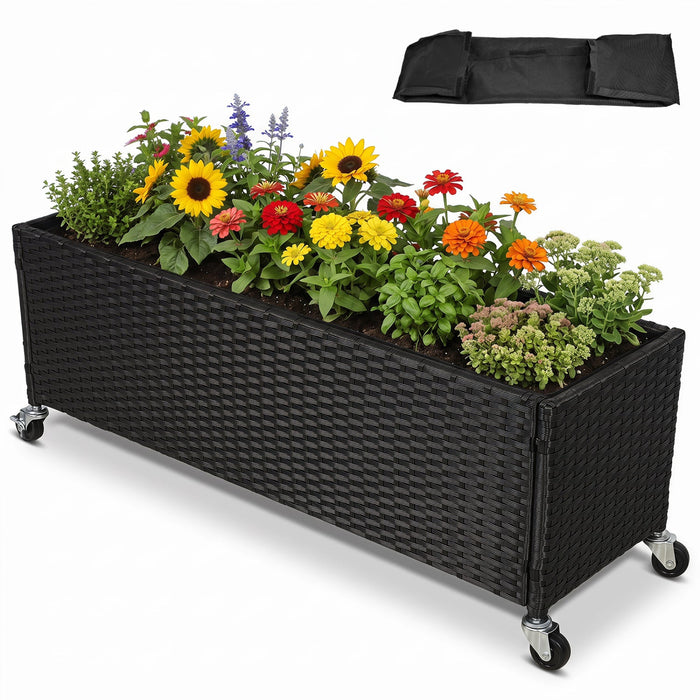 Mobile Raised Garden Bed with Wheels