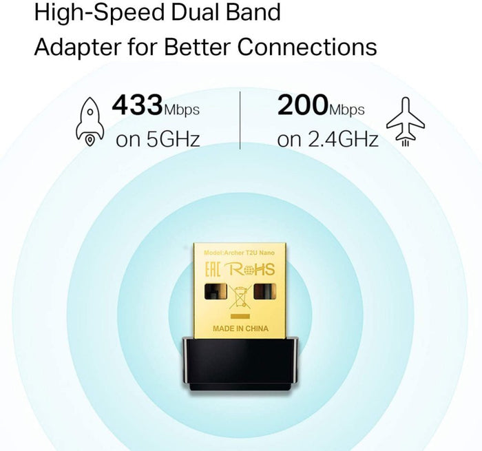 Nano Wireless USB Adapter Dual Band Advanced Security