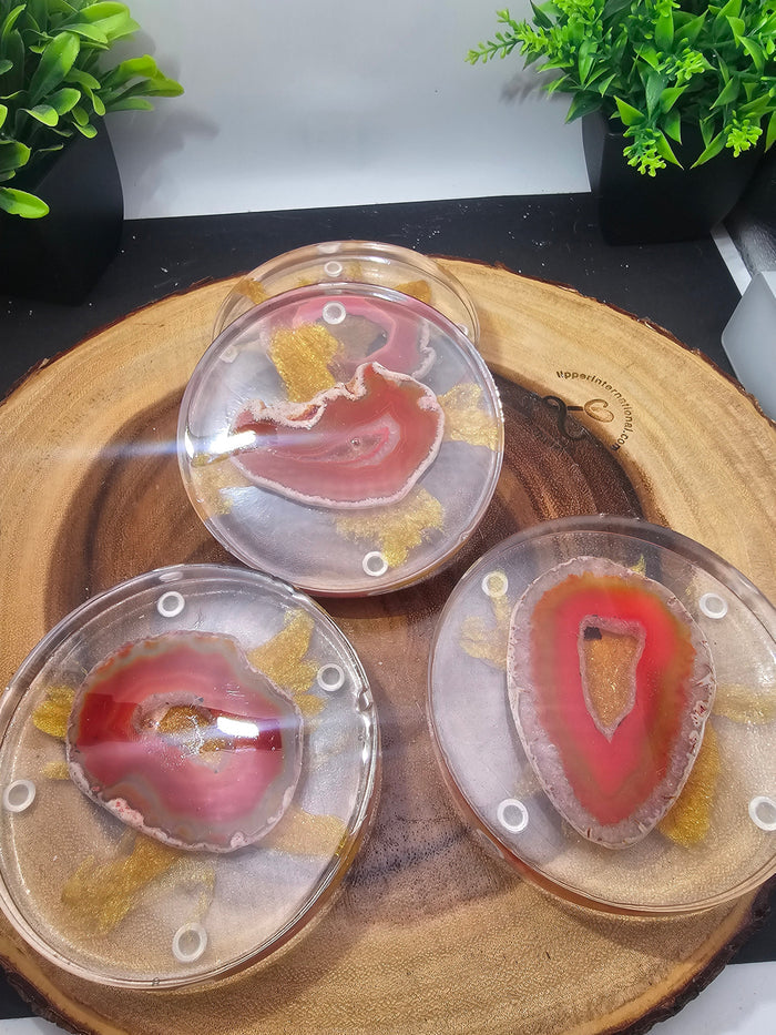 Natural Agate Coaster Set