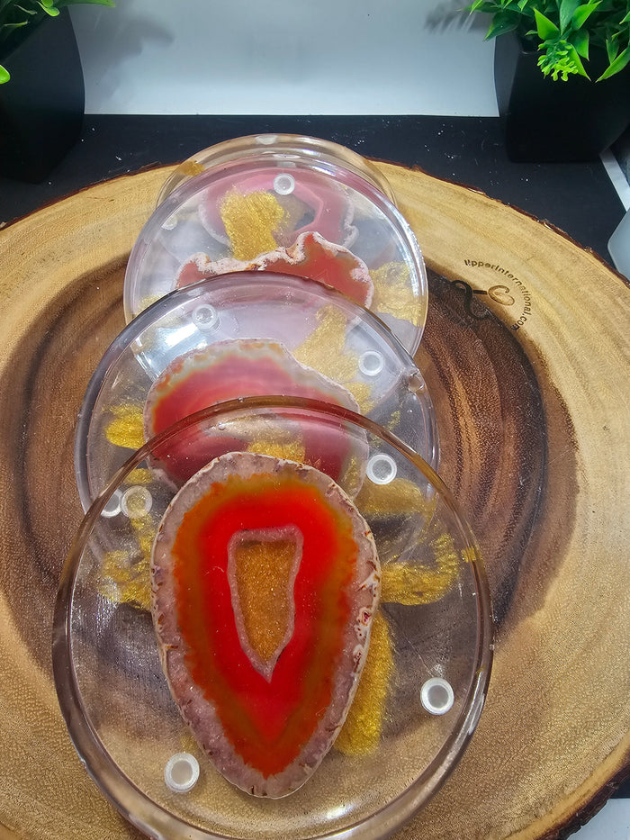 Natural Agate Coaster Set