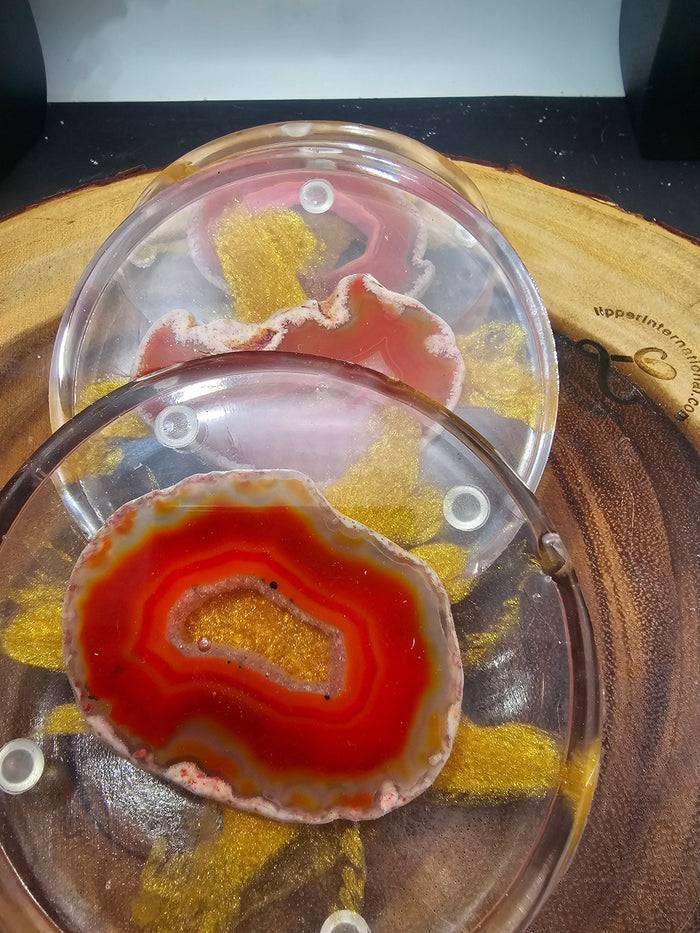 Natural Agate Coaster Set