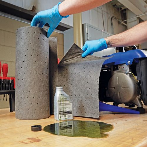 PIG 25201 15 in x 50 ft Gray Oil and Fluid Absorbent Mat Roll -25201---Eagle National Supply