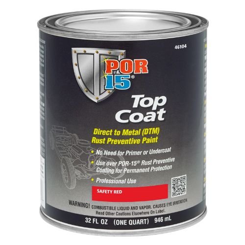 POR-15 46104 Safety Red Top Coat DTM Paint, Qt -46104---Eagle National Supply