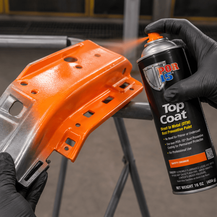 POR-15 46218 Safety Orange Top Coat DTM Paint, 16 oz -46218 - Eagle National Supply