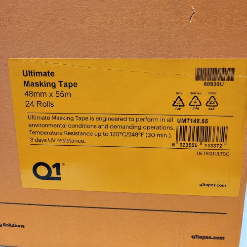 Q1 48 mm (2.0") Ultimate Orange Masking Tape, Case of 24 - UMT148 - Eagle National Supply