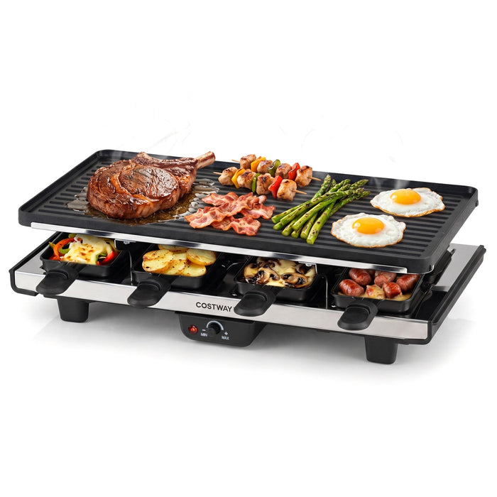 Raclette Grill & Griddle for 8 with Reversible Nonstick Plate