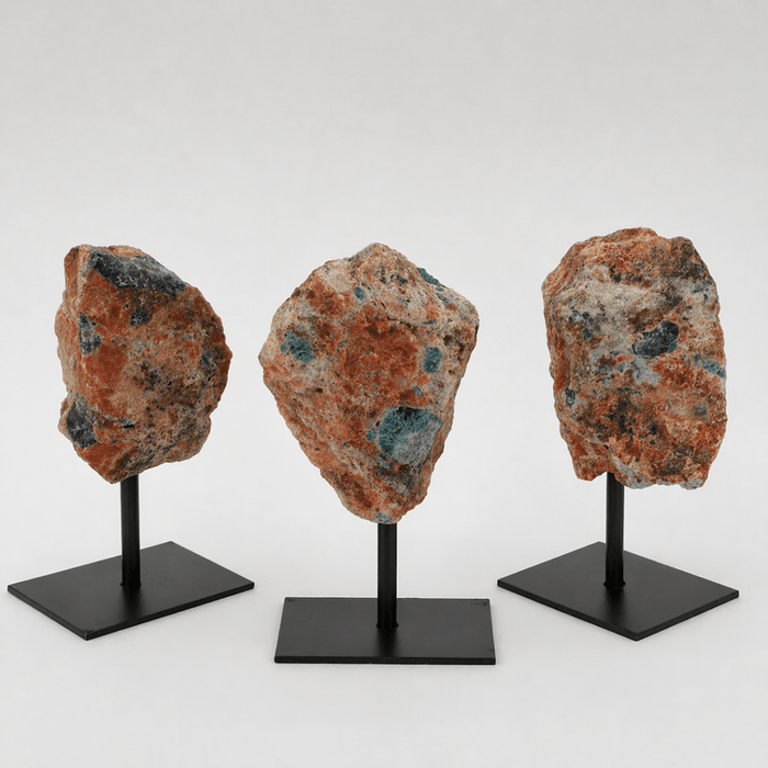 Rough Apatite on Calcite Matrix with Stand