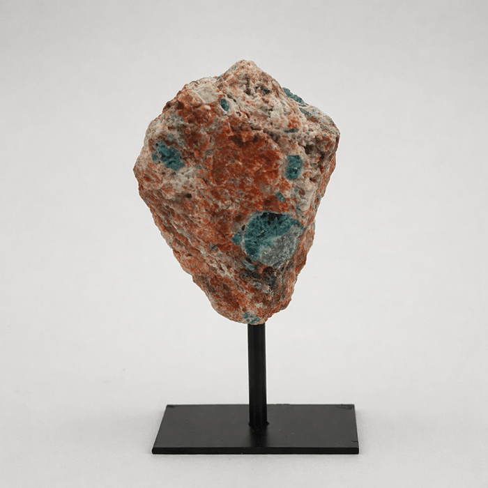 Rough Apatite on Calcite Matrix with Stand