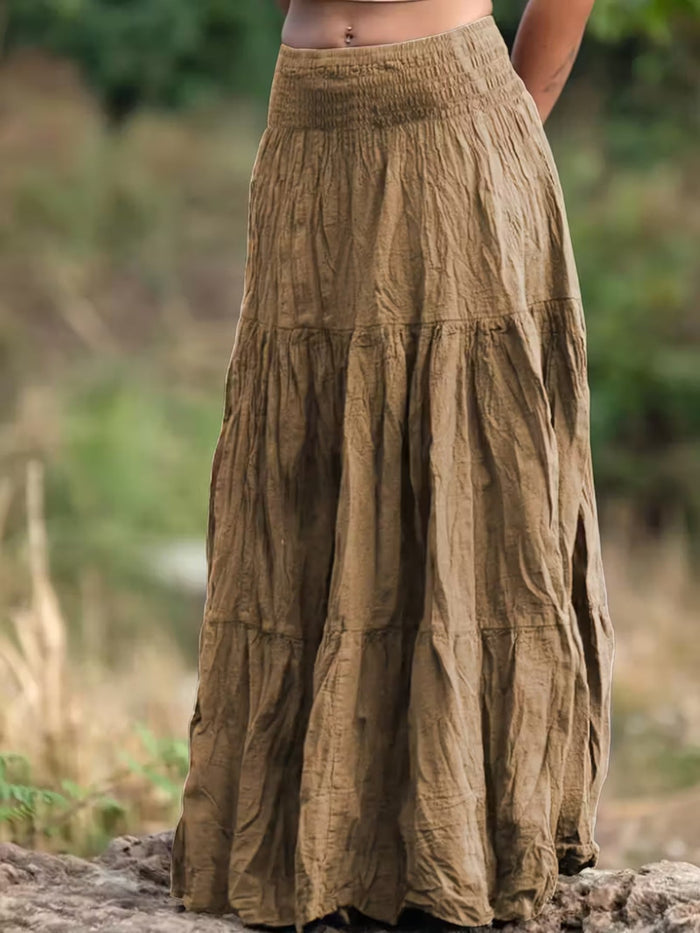 Ruched Tiered Maxi Skirt