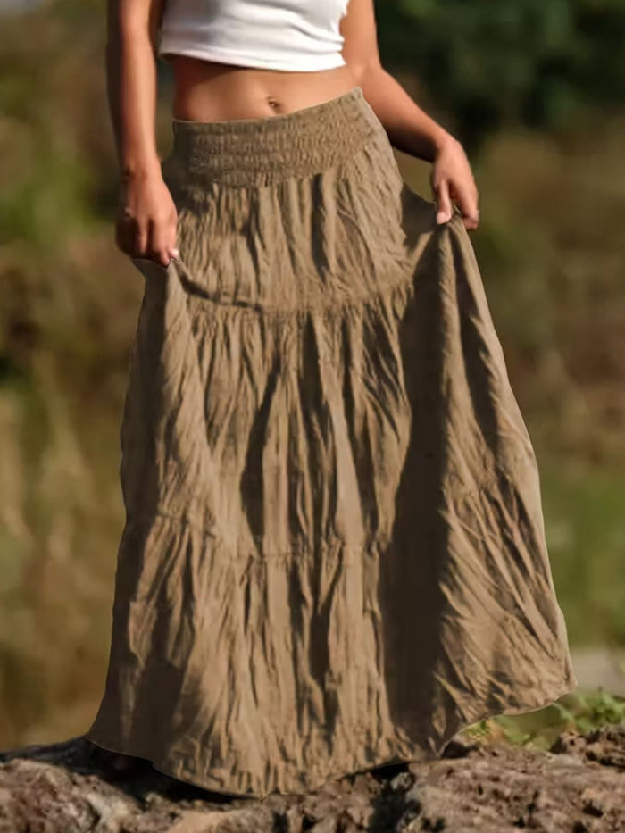 Ruched Tiered Maxi Skirt