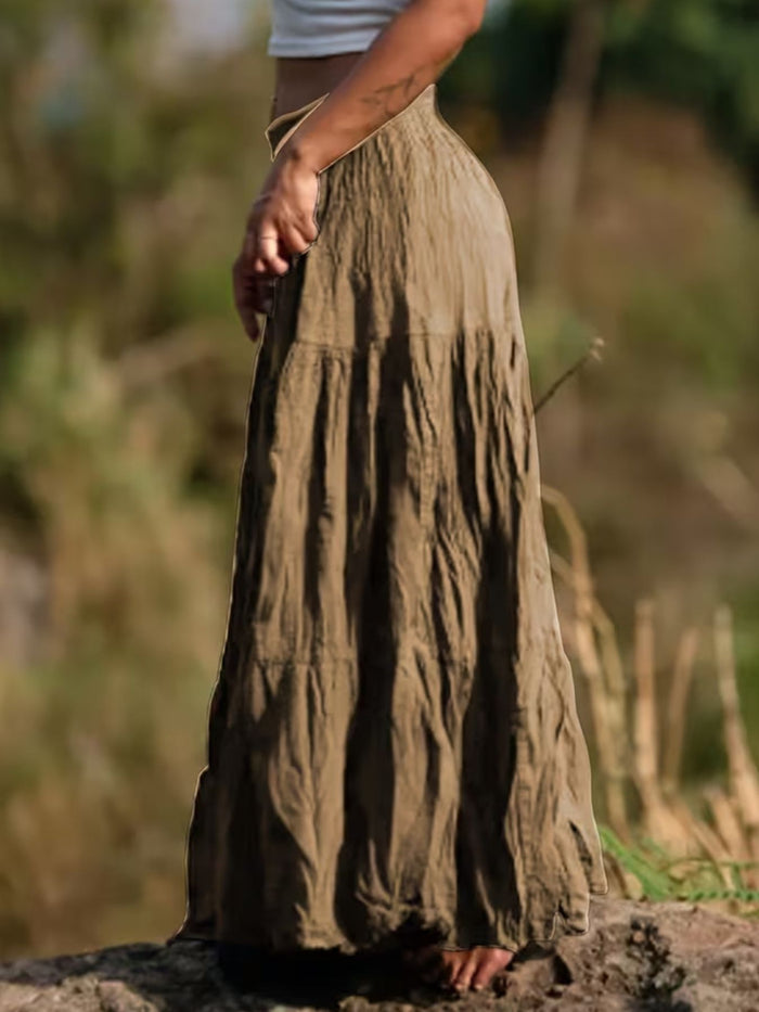 Ruched Tiered Maxi Skirt