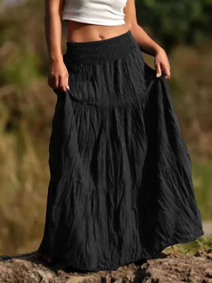 Ruched Tiered Maxi Skirt