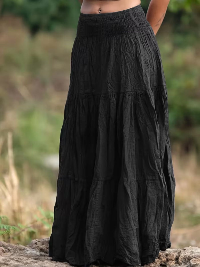 Ruched Tiered Maxi Skirt
