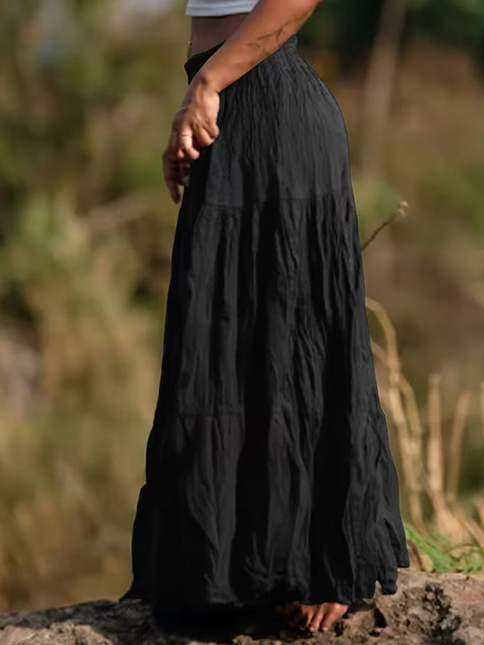 Ruched Tiered Maxi Skirt