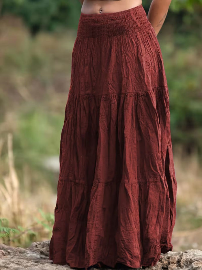 Ruched Tiered Maxi Skirt