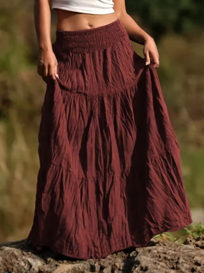 Ruched Tiered Maxi Skirt