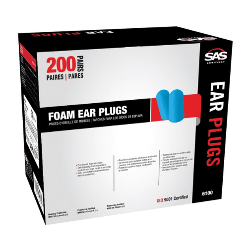SAS 6100 Box of 200 Uncorded Blue Ear Plugs -SAS6100---Eagle National Supply