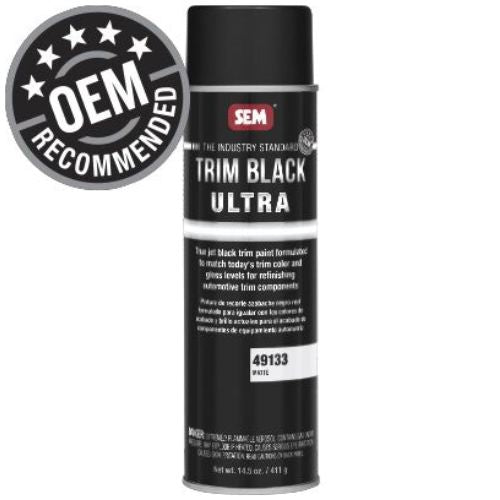 SEM 49133 Matte Black Ultra Trim Paint, 20 oz Aerosol Can - 49133 - Eagle National Supply