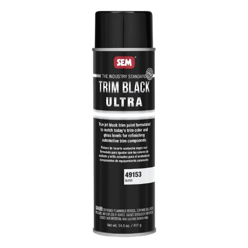 SEM 49153 Gloss Black Ultra Trim Paint, 20 oz Aerosol Can - 49153 - Eagle National Supply