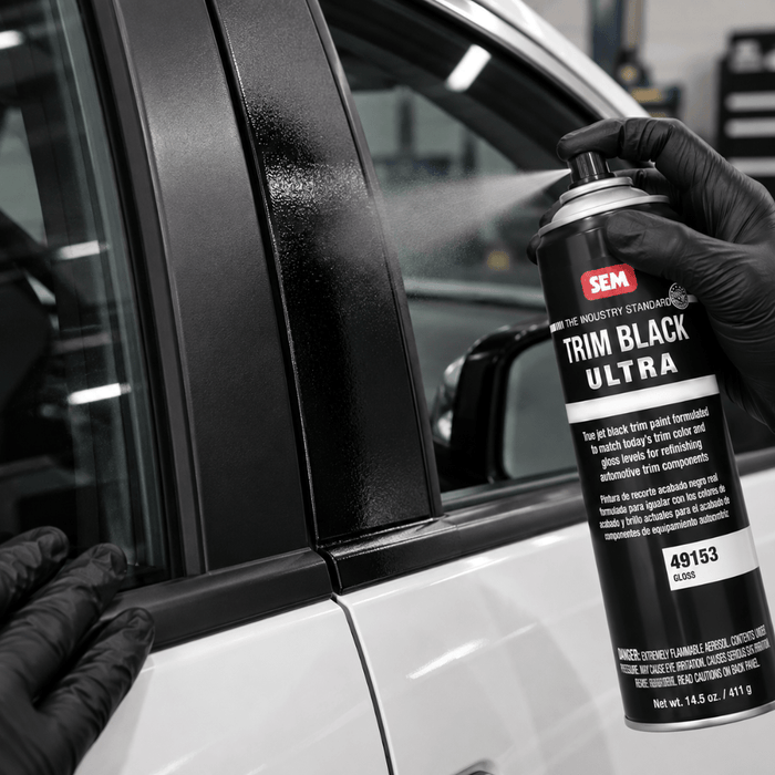 SEM 49153 Gloss Black Ultra Trim Paint, 20 oz Aerosol Can -49153 - Eagle National Supply
