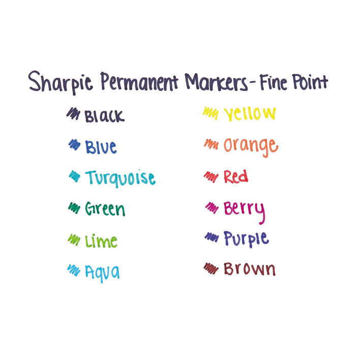Sharpie Fine Tip Permanent Markers 12-Set