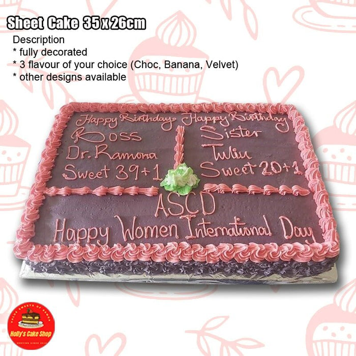 Sheet Cake #3 35x26cm "PICK UP AT VAITELE MARKET SHOP #R8, UPOLU" - Samoamarket.com