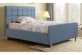 Sienna Light Blue Fabric Double Bed - Furniture Instore
