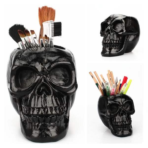 Skull Desk Organizer & Stationary Holder