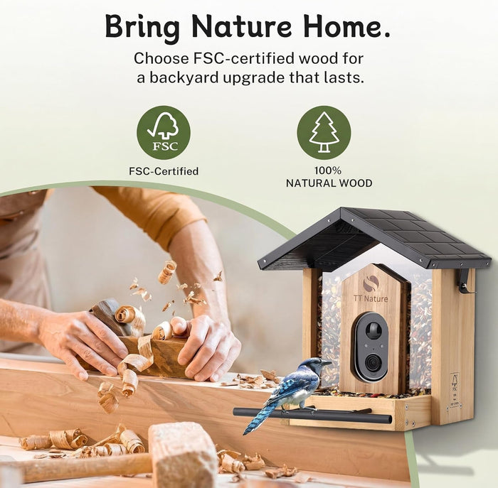 Smart Bird Feeder with 1080P HD WiFi Camera