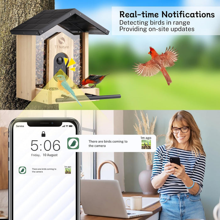 Smart Bird Feeder with 1080P HD WiFi Camera
